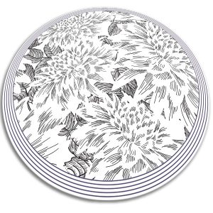Modny winylowy dywan – Kontury pąków 150 cm 394600