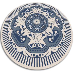 Modny winylowy dywan – Kwiecista mandala 150 cm 390471