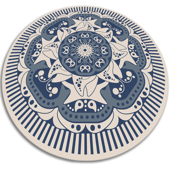 Modny winylowy dywan - Kwiecista mandala 70 cm 390496