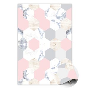 Modny winylowy dywan Marmurowe hexagony 60 x 90 cm 457065 Modny winylowy dywan Marmurowe hexagony 60 x 90 cm 457065