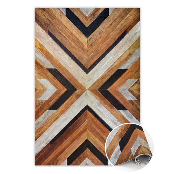 Modny winylowy dywan Parkietowa jodełka 140 x 210 cm 457009