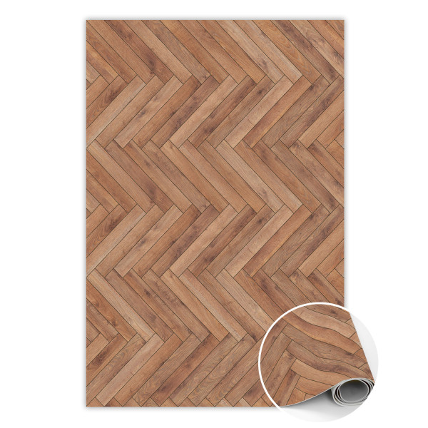 Modny winylowy dywan Parkietowa jodełka 80 x 120 cm 457042