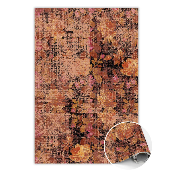 Modny winylowy dywan wewnętrzny Vintage kwiaty 140 x 210 cm 466282