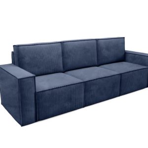 Modułowa sofa sztruksowa ORTO trzyosobowa Granatowa 324991 Modułowa sofa sztruksowa ORTO trzyosobowa Granatowa 324991