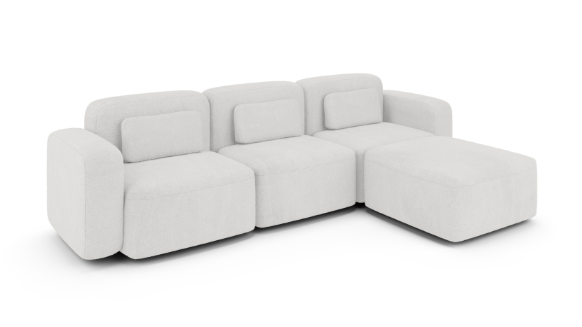 Modułowy narożnik do salonu ORCHID biały duża rogówka wybór strony 310050