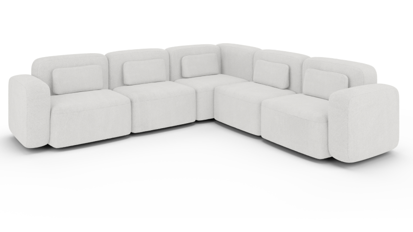 Modułowy narożnik do salonu ORCHID XL biały duża rogówka nierozkładana 310030