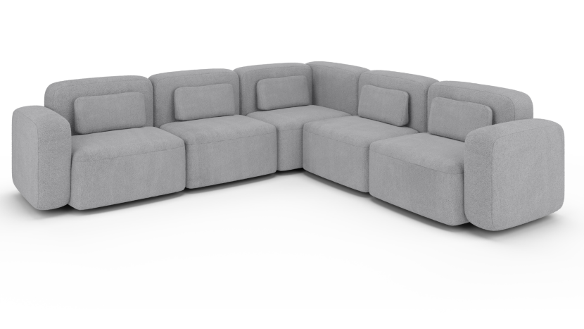 Modułowy narożnik do salonu ORCHID XL szary duża rogówka nierozkładana 310033