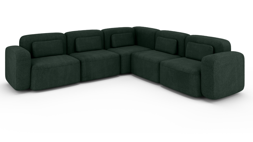 Modułowy narożnik do salonu ORCHID XL zielony duża rogówka nierozkładana 310071