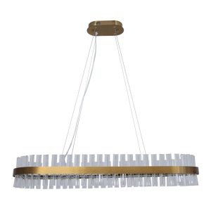 MONAKO piękny złoty żyrandol LED z kryształami 100cm owalny 140722 MONAKO piękny złoty żyrandol LED z kryształami 100cm owalny 140722