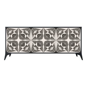 MONOCHROME NEXUS Komoda 3 drzwi Czarna-Metalowa gwiazdka czarna 441685 MONOCHROME NEXUS Komoda 3 drzwi Czarna-Metalowa gwiazdka czarna 441685