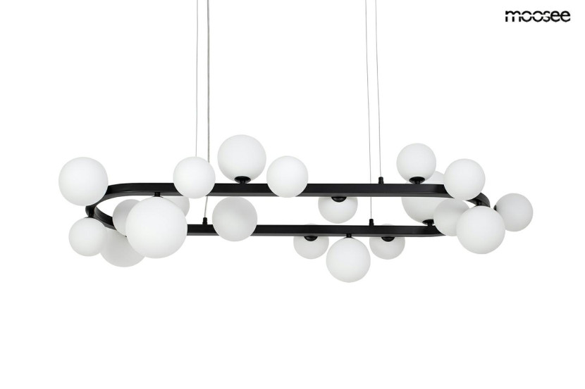 MOOSEE lampa wisząca ALURE OVAL 120 czarna/mleczna 792222