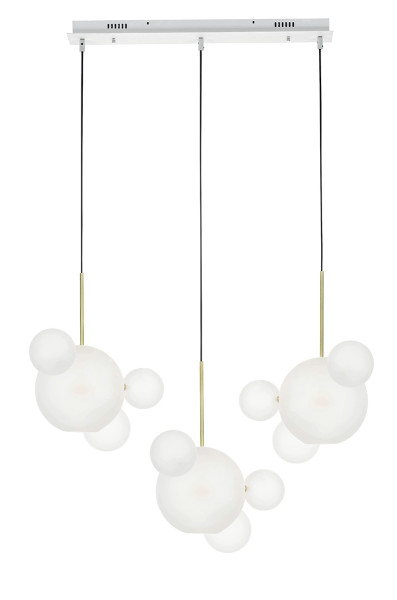 MOOSEE lampa wisząca CAPRI LINE 3 złota / biała - 180 LED/aluminium/szkło 476545