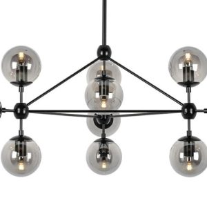 MOOSEE lampa wisząca PLANETARIO 10 czarna – klosze dymione 205691 MOOSEE lampa wisząca PLANETARIO 10 czarna – klosze dymione 205691