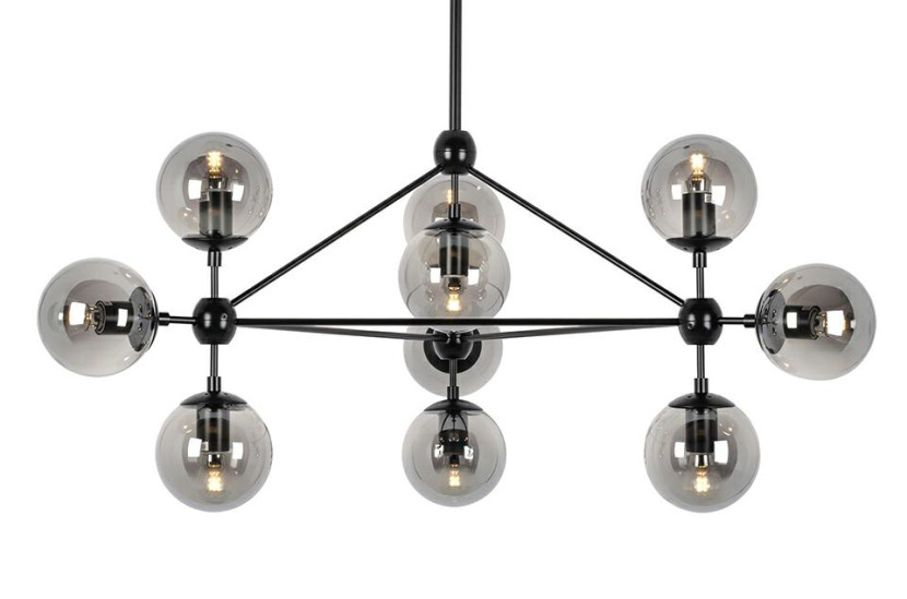 MOOSEE lampa wisząca PLANETARIO 10 czarna - klosze dymione 205691