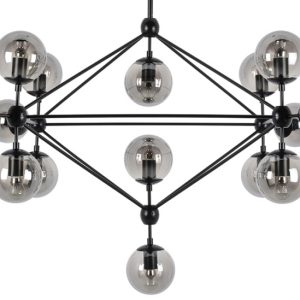 MOOSEE lampa wisząca PLANETARIO 15 czarna – klosze dymione 205690 MOOSEE lampa wisząca PLANETARIO 15 czarna – klosze dymione 205690