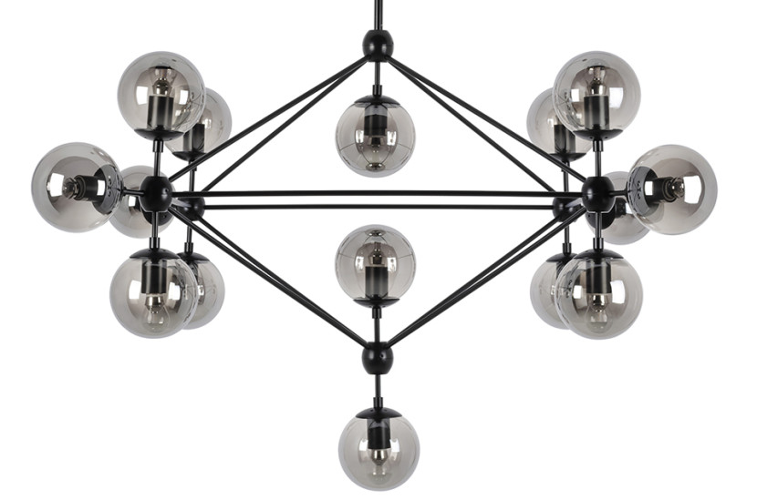 MOOSEE lampa wisząca PLANETARIO 15 czarna - klosze dymione 205690