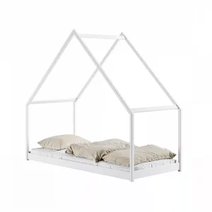 MORIS 80×180 białe łóżko dziecięce jednoosobowe domek Lano Meble 573728