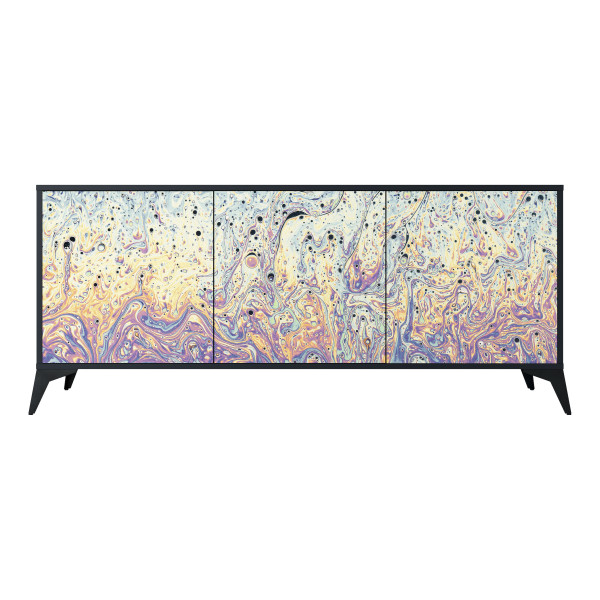 MOSAIC OF COLORS Komoda 3 drzwi Czarna-Metalowa gwiazdka czarna 442118