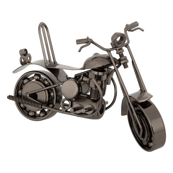 Motocykl Imran metalowy srebrny figurka dekoracyjna 932611
