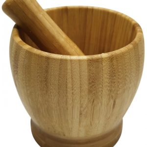 Moździerz bambusowy z tłuczkiem 9.5cm do przypraw KINGHOFF 692856 Moździerz bambusowy z tłuczkiem 9.5cm do przypraw KINGHOFF 692856