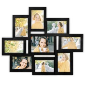 Multirama czarna ramka na dziewięć zdjęć 10×15 cm 13×18 cm 9 w 1 FRAMAI® 915726 Multirama czarna ramka na dziewięć zdjęć 10×15 cm 13×18 cm 9 w 1 FRAMAI® 915726