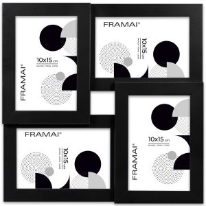 Multirama na zdjęcia czarna ramka na cztery zdjęcia 10×15 cm 4 w 1 FRAMAI 846661 Multirama na zdjęcia czarna ramka na cztery zdjęcia 10×15 cm 4 w 1 FRAMAI 846661