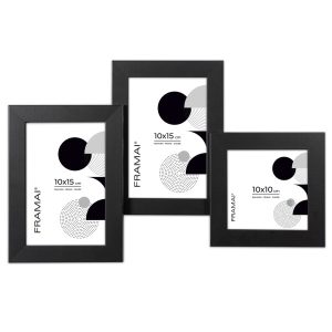 Multirama na zdjęcia czarna ramka na trzy zdjęcia 10×15 10×10 3 w 1 FRAMAI® 852845 Multirama na zdjęcia czarna ramka na trzy zdjęcia 10×15 10×10 3 w 1 FRAMAI® 852845