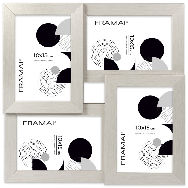 Multirama na zdjęcia srebrna ramka na cztery zdjęcia 10x15 cm 4 w 1 FRAMAI 846662