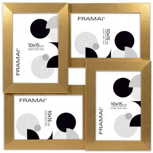Multirama na zdjęcia złota ramka na cztery zdjęcia 10×15 cm 4 w 1 FRAMAI 846664 Multirama na zdjęcia złota ramka na cztery zdjęcia 10×15 cm 4 w 1 FRAMAI 846664