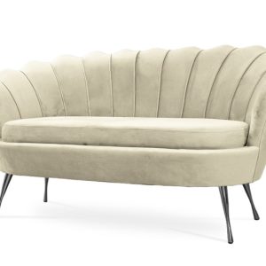 Muszelka tapicerowana sofa do salonu / beżowa noga Srebrna 318234 Muszelka tapicerowana sofa do salonu / beżowa noga Srebrna 318234