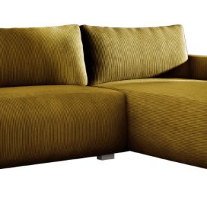 Musztardowy narożnik z funkcją spania IMPERIAL sztruks 430568 Musztardowy narożnik z funkcją spania IMPERIAL sztruks 430568