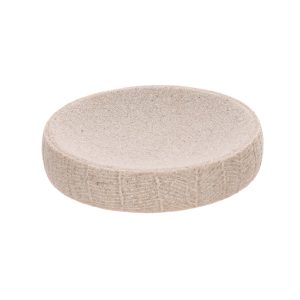 Mydelniczka Binchi Beżowa z efektem piaskowca 12 cm nowoczesna 669317 Mydelniczka Binchi Beżowa z efektem piaskowca 12 cm nowoczesna 669317