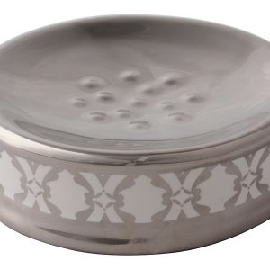 Mydelniczka ceramiczna Glaze srebrna 50233 Mydelniczka ceramiczna Glaze srebrna 50233