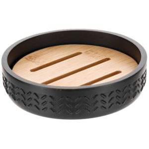 Mydelniczka EIRA grawerowana czarna 11 cm 1032257 Mydelniczka EIRA grawerowana czarna 11 cm 1032257
