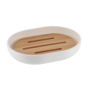 Mydelniczka łazienkowa Besson wolnostojąca biało-brązowa 9,5×12,5 cm 668991 Mydelniczka łazienkowa Besson wolnostojąca biało-brązowa 9,5×12,5 cm 668991