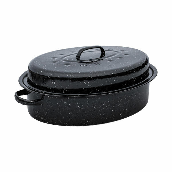 Naczynie do zapiekania 7,8 l Enamel Premium stal węglowa czarne z rusztem 854762