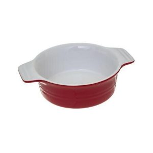 NACZYNIE GLINIANE okrągłe śr. 13,4 cm czerwone Z UCHWYTAMI 624897