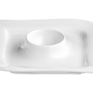 Naczynie na jajko Fala porcelanowy biały 38510