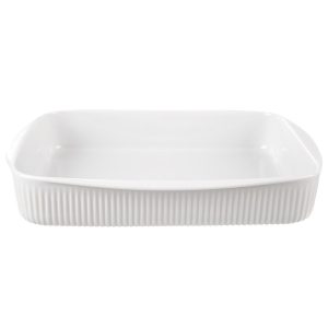 Naczynie żaroodporne porcelanowe białe 36,5x30x6 cm, 4 l 791341