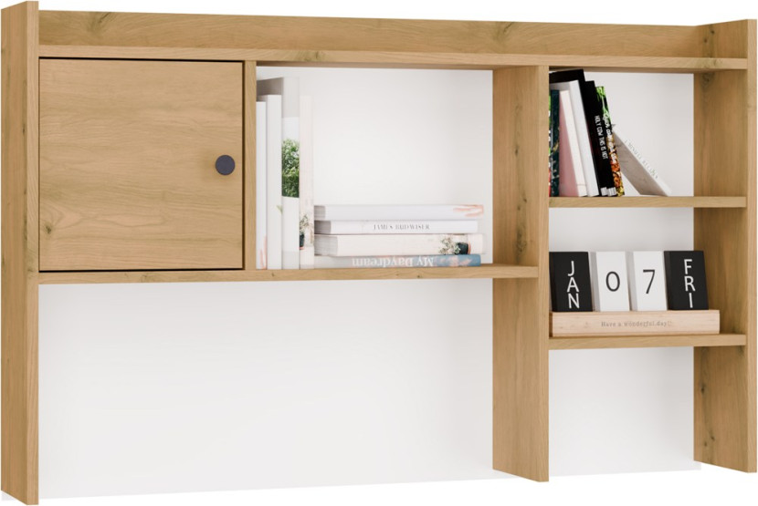 Nadstawka do Biurka 120 cm DĄB ARTISAN 1 Drzwi Regał Na Książki Dokumenty 990761