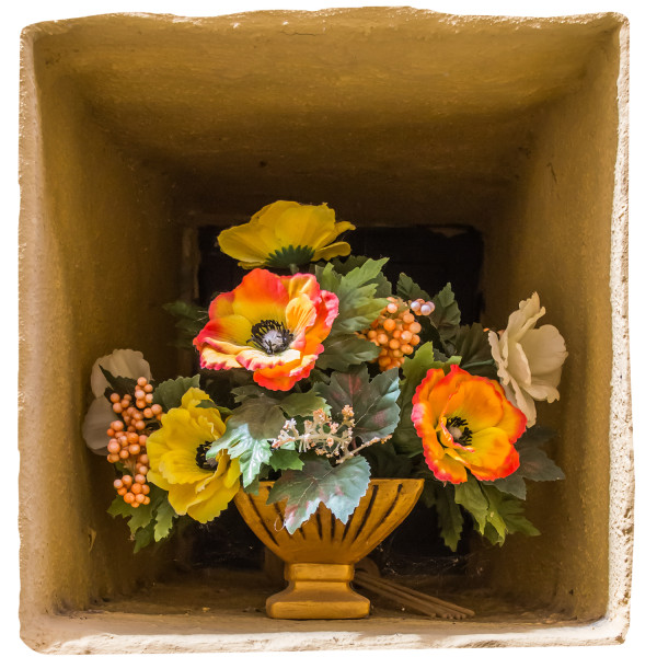 Naklejka 3D kwiaty wazon wyrwa efekt w ścianie 57x60 899325