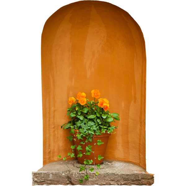 Naklejka dziura 3D kwiaty w doniczce efekt dziury 39x60 899363