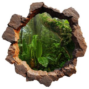 Naklejka dziura 3D wodne skały efekt dziury w ścianie 80×79 966925 Naklejka dziura 3D wodne skały efekt dziury w ścianie 80×79 966925