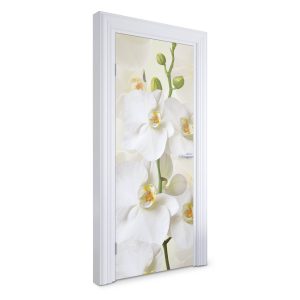 Naklejka na drzwi Białe orchidee 85×205 cm Fototapeta 525418