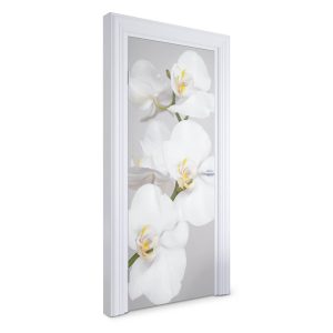 Naklejka na drzwi Białe orchidee 85×205 cm Fototapeta 468586