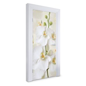 Naklejka na drzwi Białe orchidee 95×205 cm Fototapeta 525414