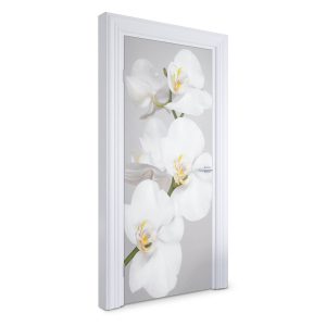 Naklejka na drzwi Białe orchidee 95×205 cm Fototapeta 468601