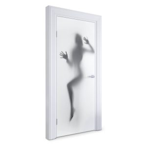 Naklejka na drzwi Cień za szybą 85×205 cm Fototapeta 382993