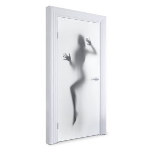 Naklejka na drzwi Cień za szybą 95×205 cm Fototapeta 382982