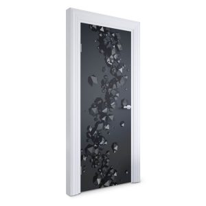 Naklejka na drzwi Czarne kryształy 75×205 cm Fototapeta 468594